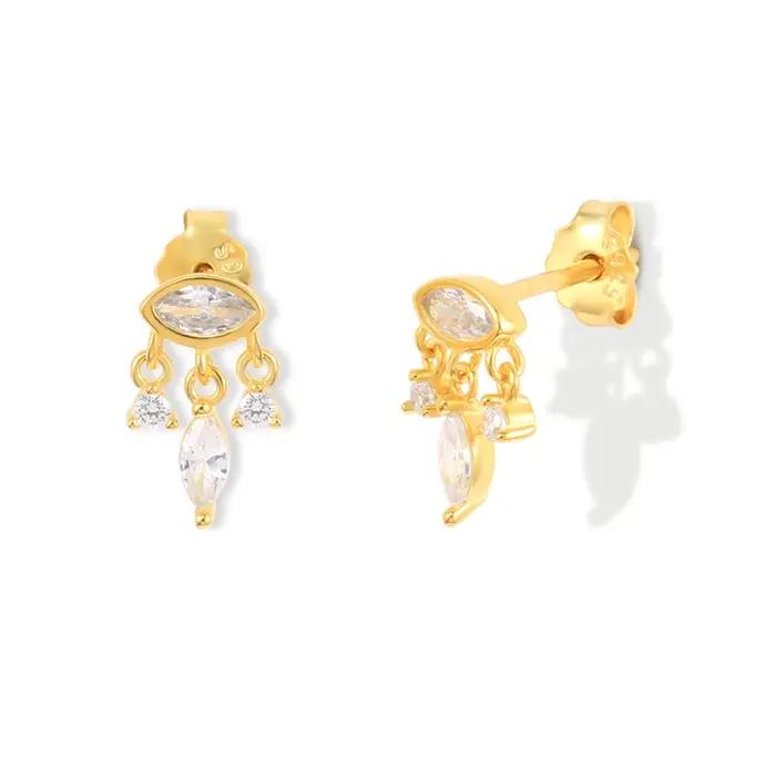 CANNER-Boucles d'oreilles minimalistes en argent regardé 925 pour femmes, boucles d'oreilles Bling Z