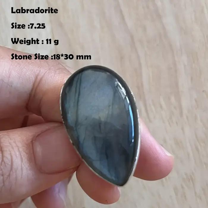 Bague en labradorite véritable, bijoux pour femmes, cadeau