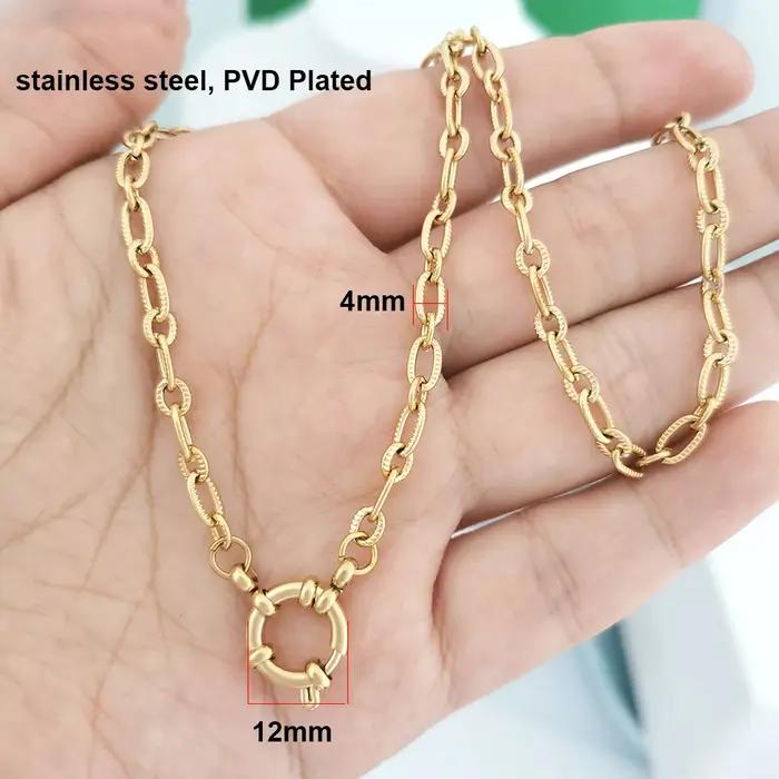 Collier ras du cou unisexe en acier inoxydable avec fermoir marin
