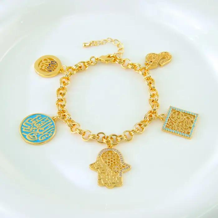 Bracelet de bijoux en or Original de dubaï, plaqué or 21 carats, Design arabe, bracelets à la mode p