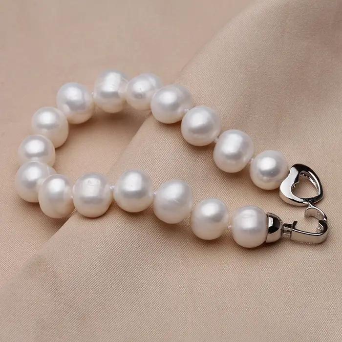 Bracelet de perles presque rondes 100% naturelles pour femmes