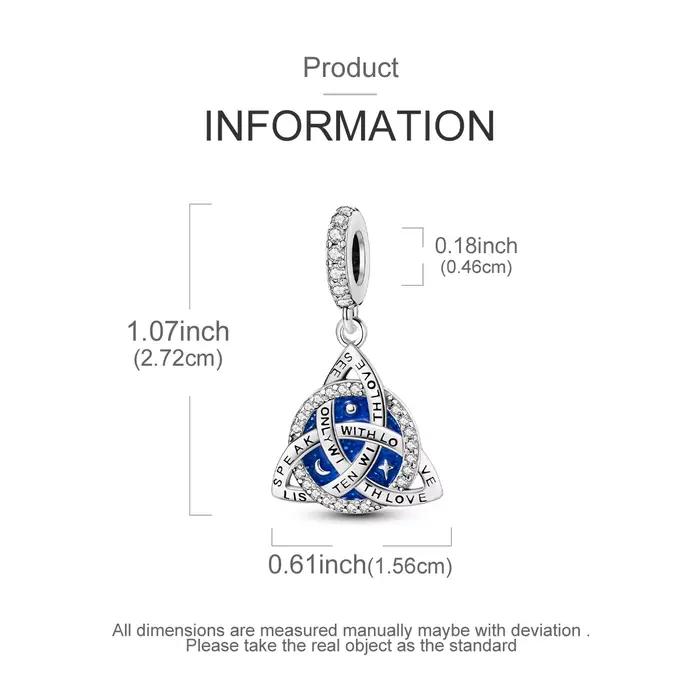 Breloques en argent sterling 925 avec nœud celtique et ciel étoilé