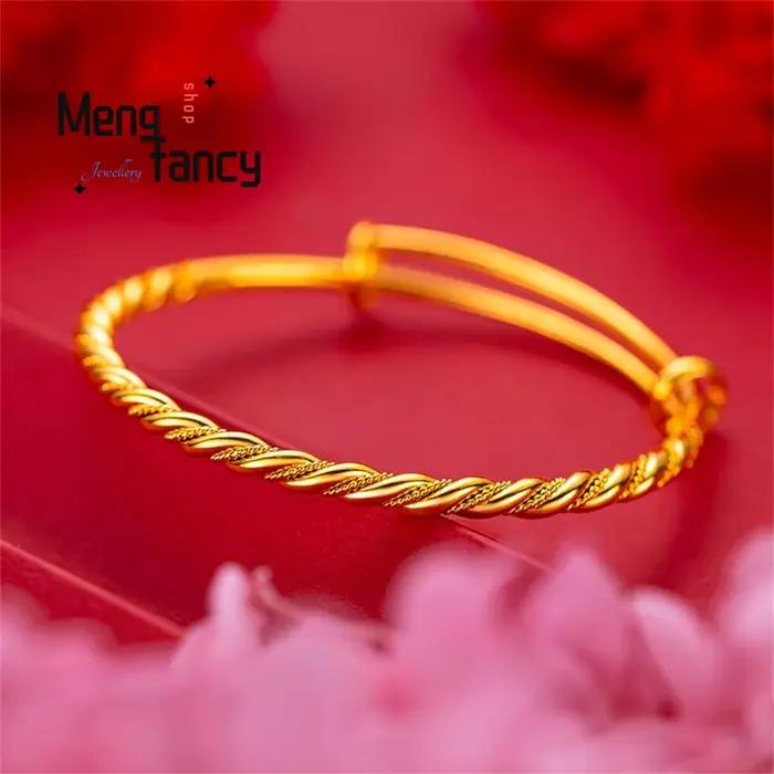 Vietnam Placer or torsadé Bracelet breloques mode Couple concepteur Bracelet bijoux de luxe élégant