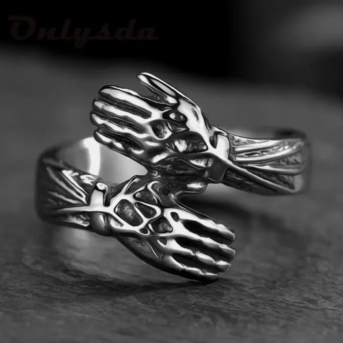 Bague en acier inoxydable pour hommes et femmes, Design spécial, bijoux de fiançailles, fête d'anniv