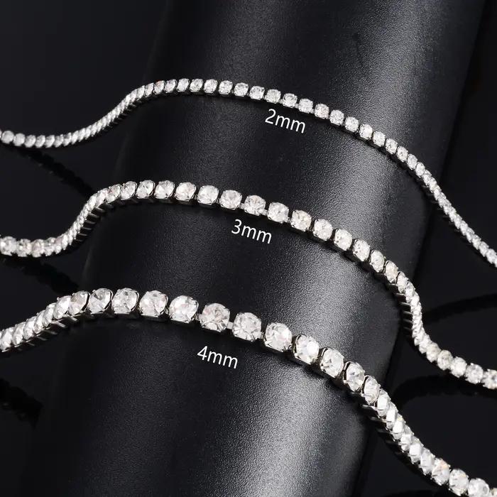 Rotterdam Kly-Bracelet de tennis en acier inoxydable pour femme, cristal minimaliste, biscuits, cubi