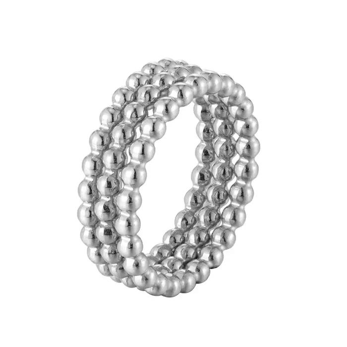 Bague trois en un en forme de chaîne de perles