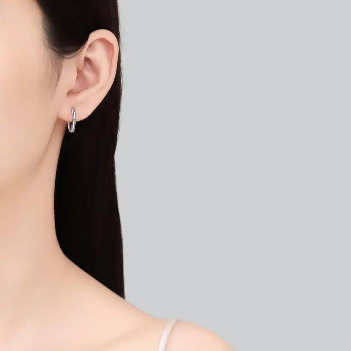 Boucles d'oreilles en moissanite taillée en argent regardé 925 pour femme