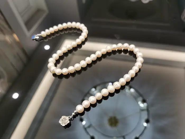 Collier de perles en gros, qualité AAAA, 8-9mm, perles blanches naturelles, argent 925S, 16-36 pouce