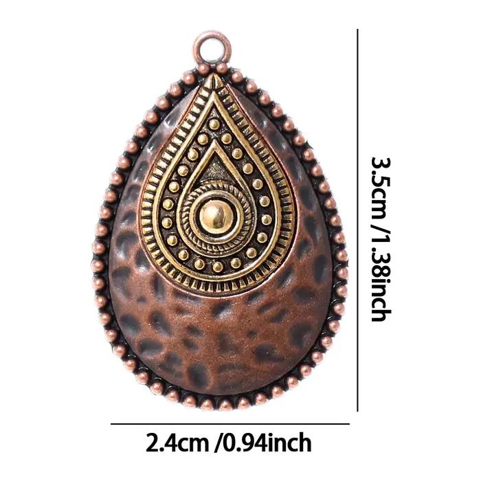 Pendentif en forme de larme style rétro vintage ethnique bohème en alliage de zinc pour création de bijoux personnalisés pour femme