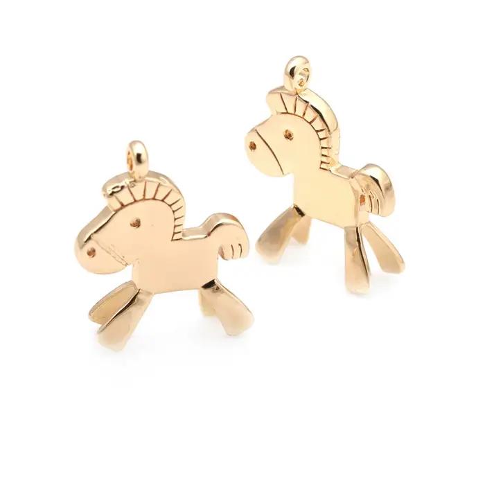 Pendentifs Breloques Cheval Pégase en Laiton Couleur Or 18K, Accessoires de Bijoux Colliers Boucles d'Oreilles de Haute Qualité, Boutique Officielle Rosediy