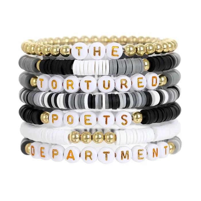 Bracelets Swiftie inspirés de l'album de Taylor Swift lettres personnalisables breloque navire Chia bijoux mode unisexe ocassions spéciales