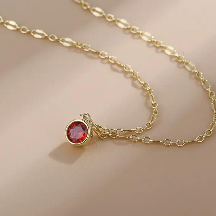 Collier pendentif rouge pour femme