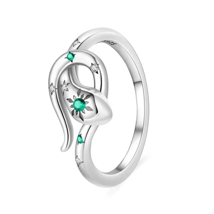 Bague originale en argent Sterling 925 en forme de serpent, en Zircon, pour femmes et filles, bijoux, cadeaux d'anniversaire