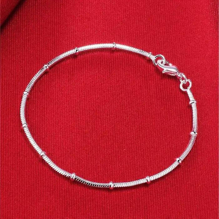 Bracelet en argent Sterling 925 pour femmes et hommes, chaîne Noble, solide, breloques, cadeau de fê