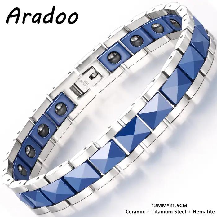 ARADOO – Bracelet en céramique et titane de qualité supérieure pour hommes et femmes