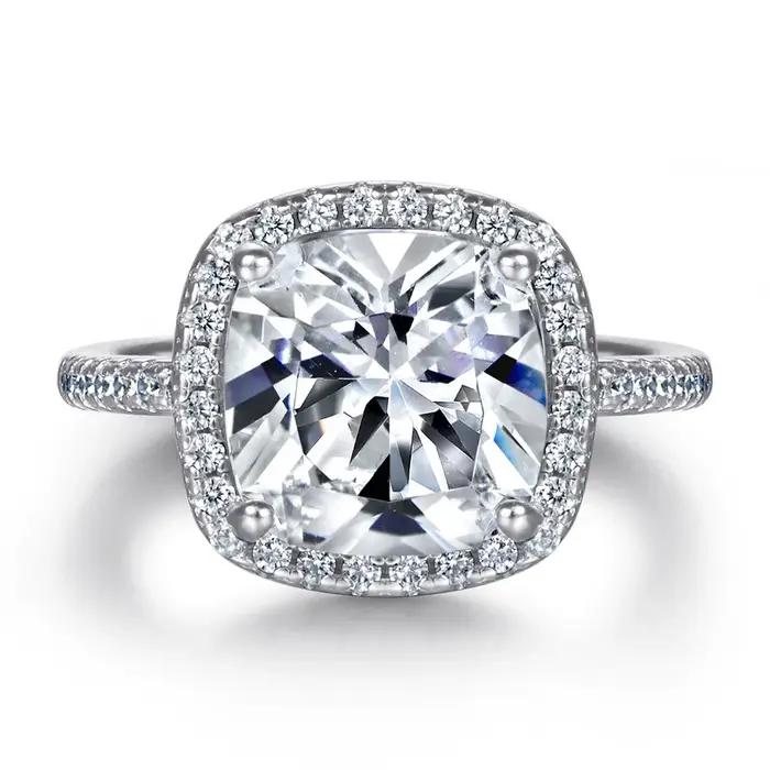 Vinregem 3.5 CT coussin coupe laboratoire créé saphir pierres précieuses bague de fiançailles pour l