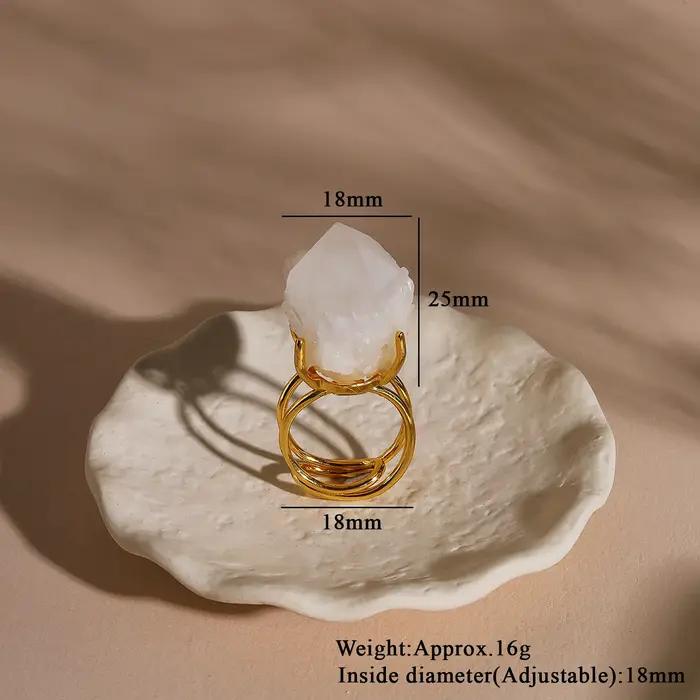 Bague ajustable en argent plaqué or avec géodes d'azurite et de malachite naturelles pour femmes et hommes, occasion spéciale, bohème chic, tracker d'humeur, sommeil et fitness