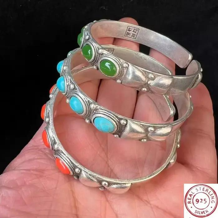 Bracelet en argent tibétain tendance 2026