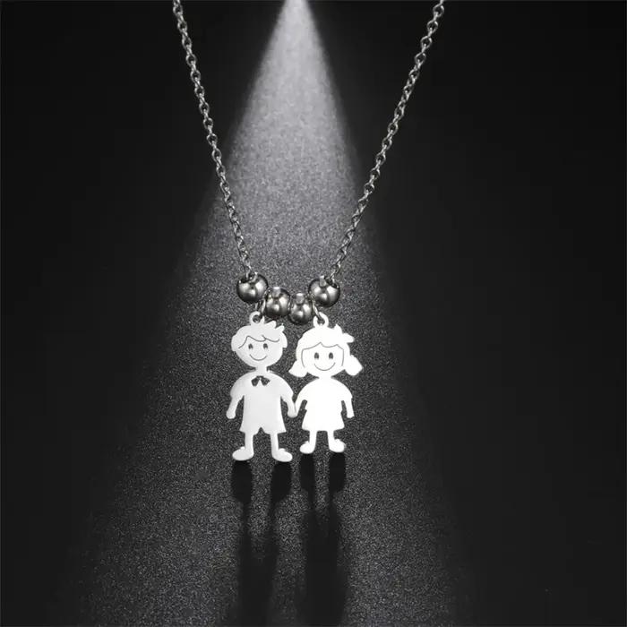 Collier en acier inoxydable pour garçons et filles