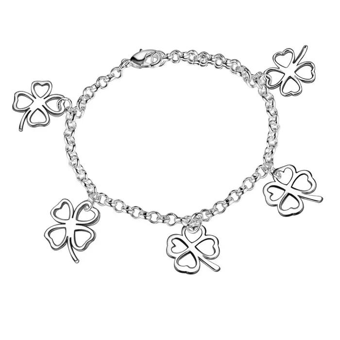 Bracelets en argent Sterling 925 feuilles pour femmes et hommes