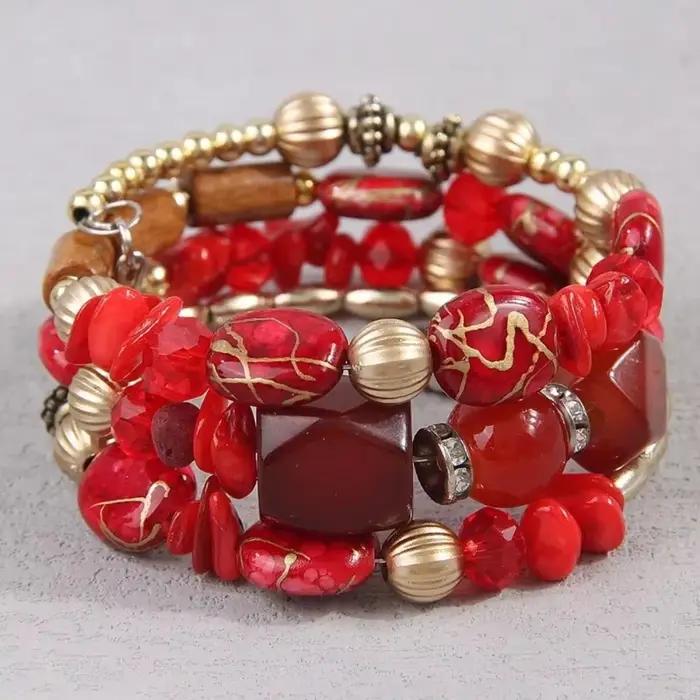 Bracelets multicouches en pierre de résine