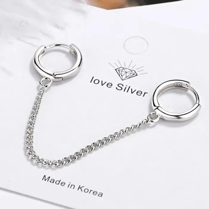 Boucles d'oreilles géométriques Anenjery plaquées d'argent pour femmes, élégantes et hypoallergéniques pour occasions spéciales