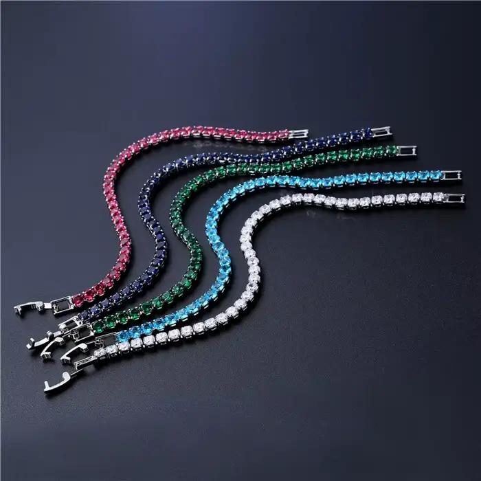 Bracelet de Tennis en Zircone Cubique Motif Cœur Style Bohème Polyvalent pour Femmes et Hommes Occasions Spéciales