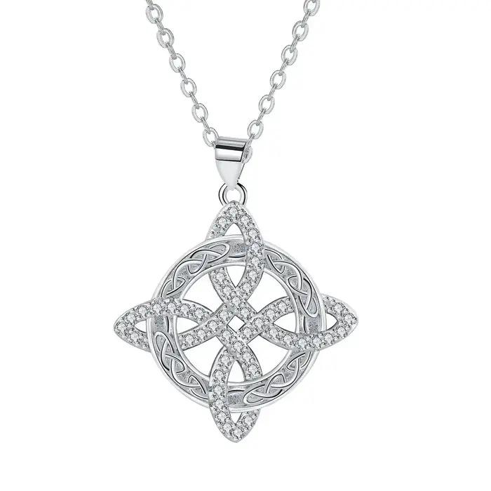 Bracelet en argent thaïlandais 925 avec nœud de sorcière et zircone pour femmes