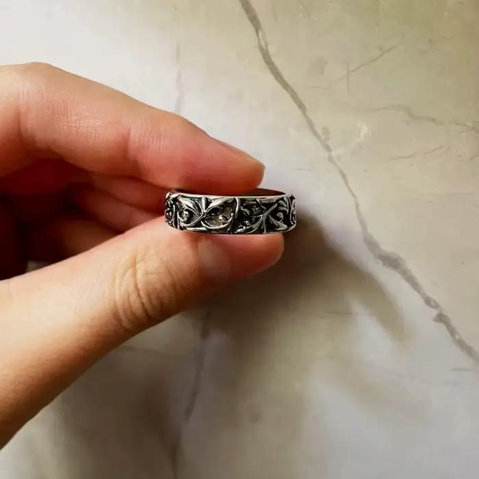 Bague Éternelle en Acier Inoxydable Style Punk Gothique Vintage Bague Ouverte pour Hommes Femmes Bijou Unisexe Fait Main Occasions Spéciales