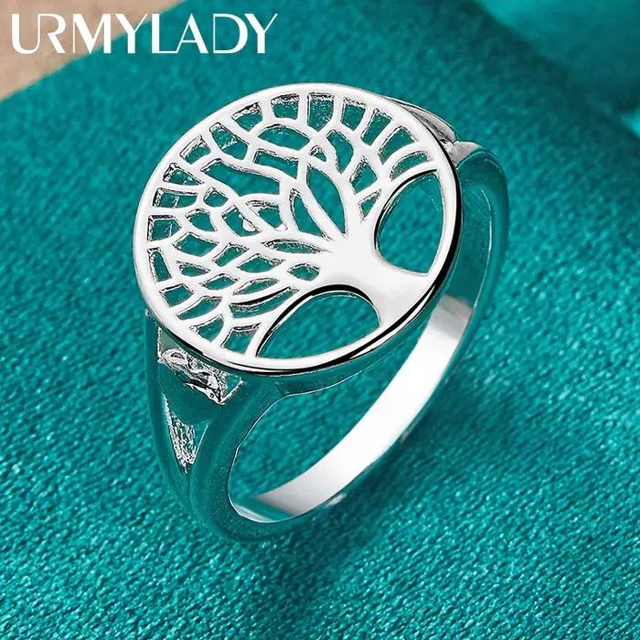 URMYLADY Argent Sterling 925 L'Arbre de Vie 7-10 # Bague pour femmes