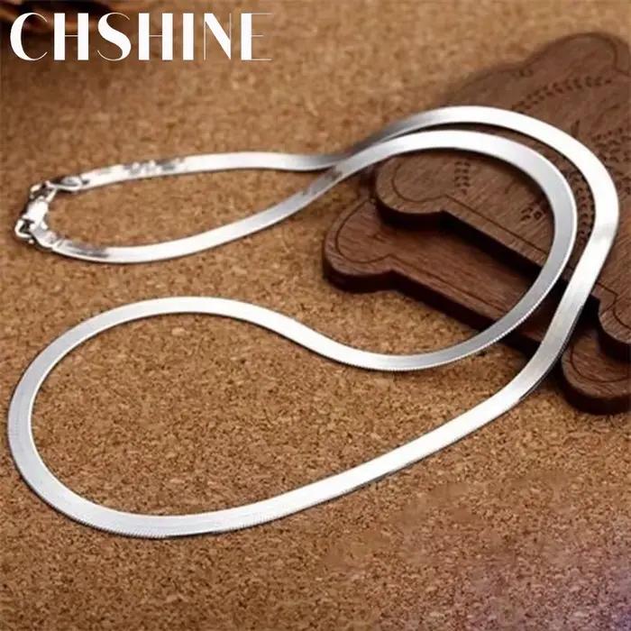 Collier chaîne en argent Sterling 925 de 4MM pour femmes, bijoux fins de luxe pour Couple, chaîne à