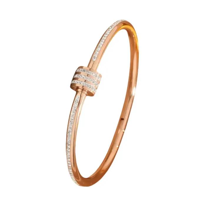 Bracelet en acier inoxydable plaqué or rose et or pour femmes et hommes bijoux à la mode accessoire cadeau