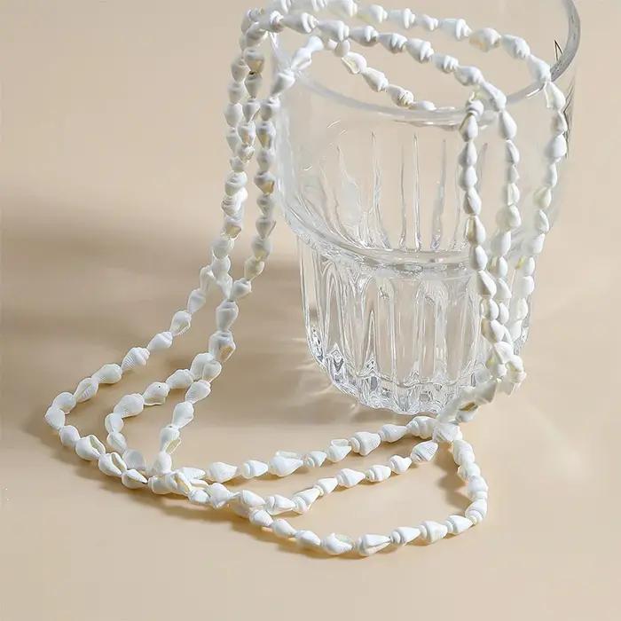 Collier en coquillage à longue chaîne pour femmes, accessoires de vacances, Design intéressant, bijo