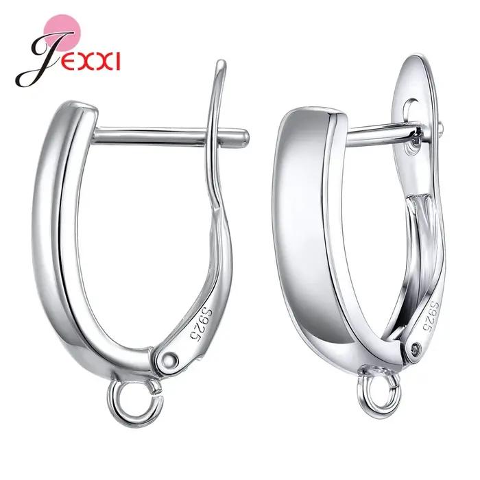 1 paire 925 argent Sterling Huggies boucles d'oreilles petit rond strass
