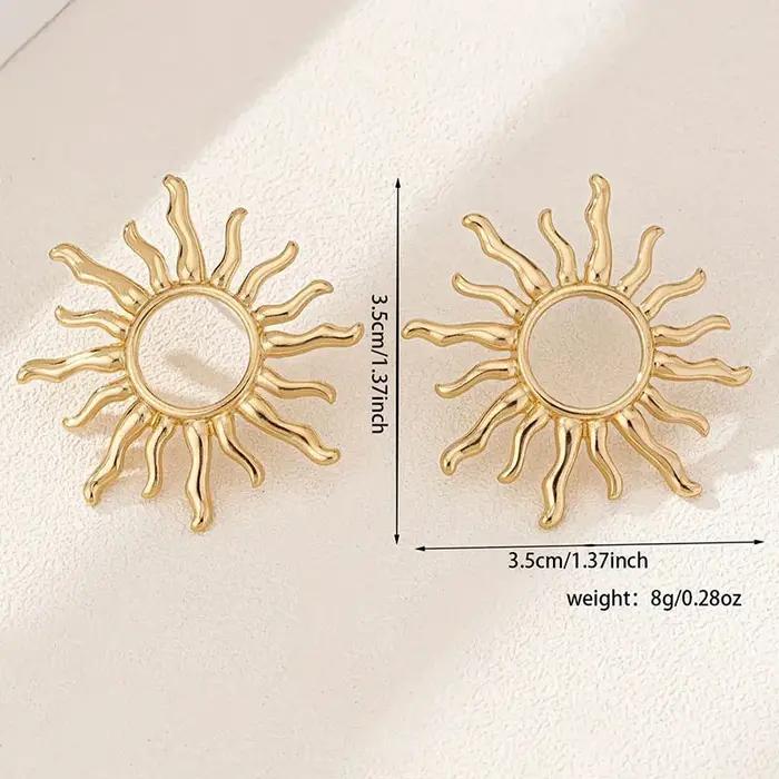 Boucles d'oreilles à tige fleur de soleil élégantes pour femmes