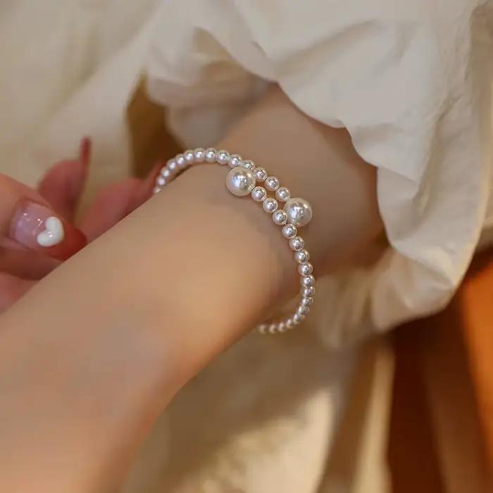 Bracelet de Perles Extensible pour Femme, Bijoux Cadeau, 1 Pièce