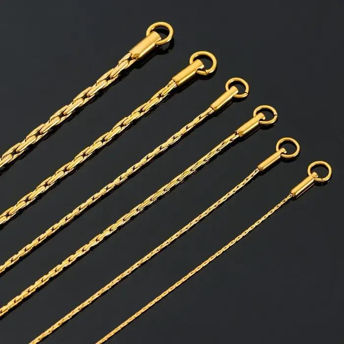 Collier ras du cou étanche en acier inoxydable, chaîne à maillons couleur or Noble, bijoux de haute