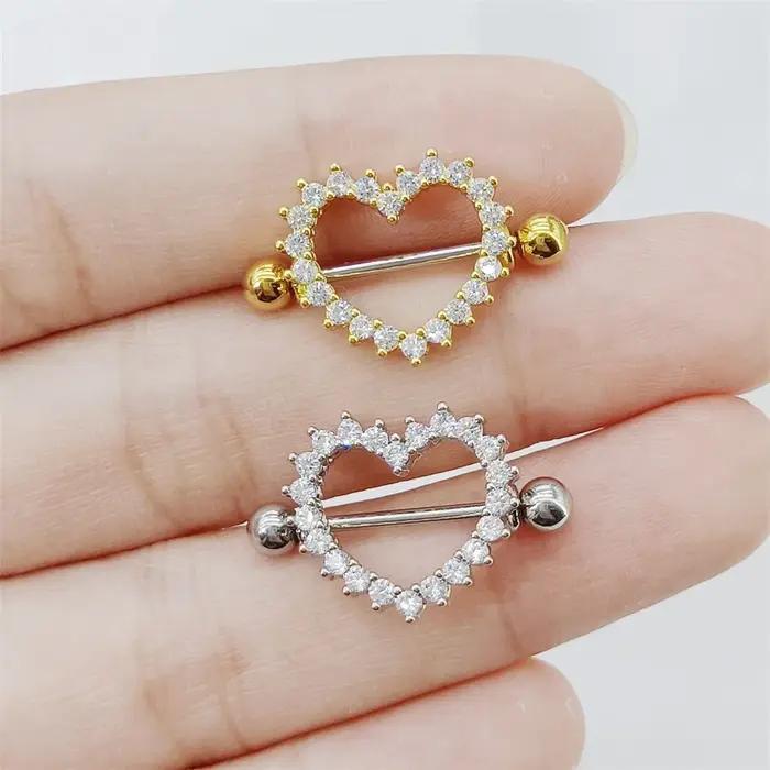 1 paire de bijoux de piercing pour les mamelons en titane