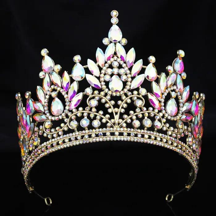Couronne de luxe pour femme, grandes tiaras et couronnes, diadème de mariage, bijoux de cheveux, acc