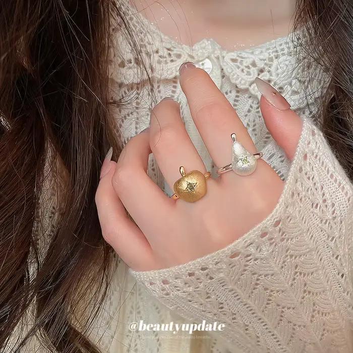 Bague ouverte Design Sense en zircon et perle parfumée, Nouveauté 2026, style Ins, pour l'index, luxe léger, haute qualité, bijoux pour hommes