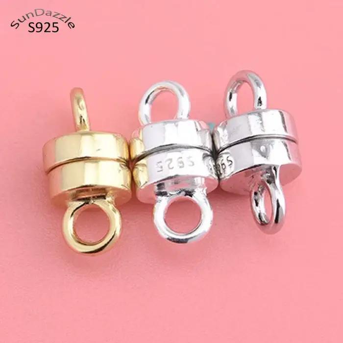 Fermoirs magnétiques en argent Sterling 925 véritable et pur, fabrication de bijoux, boucle en or, collier, Bracelet, résultats