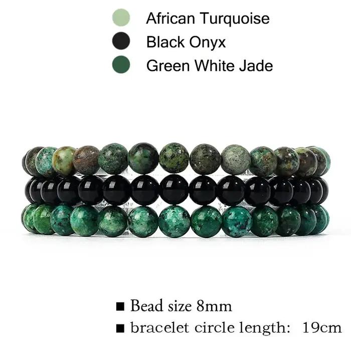 Kirykle – ensemble de bracelets en pierre naturelle pour hommes
