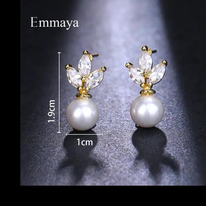 Emmaya luxe autrichien clair cubique zircone boucles d'oreilles pour femmes Imitation