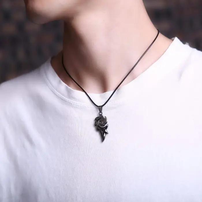 Cuir tressé corde colliers pendentif breloque résultats fermoir en acier inoxydable cordon pour bracelet à bricoler