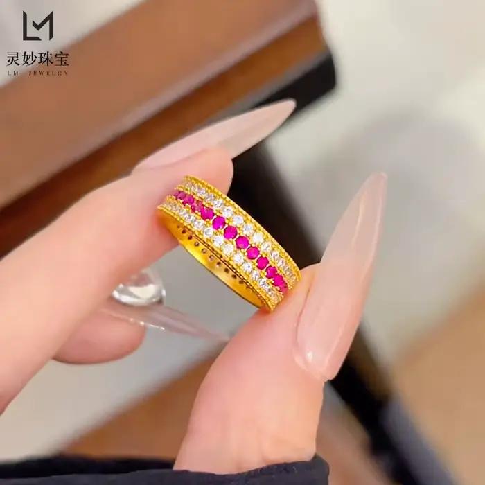 Bague en or véritable 24 carats 9999