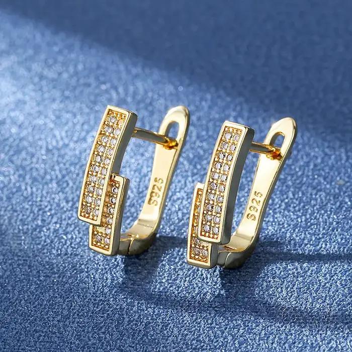 Boucles d'oreilles en argent Sterling 925 et zircone