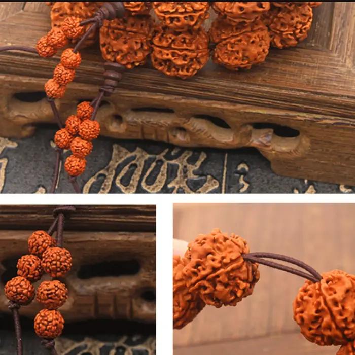 18mm 5 Mukhi Rudraksha Mala chapelet Bracelet Bodhi bouddhisme tibétain
