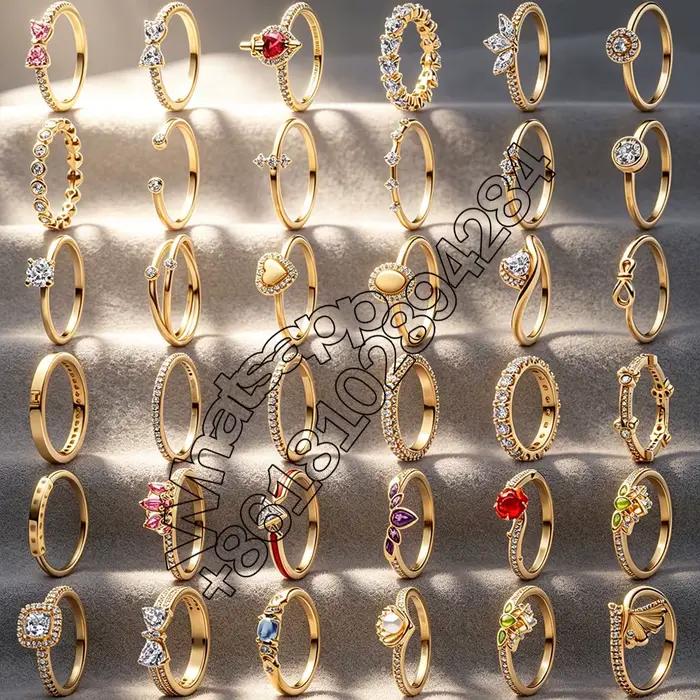 Nouvelle bague en argent 925 avec pierres précieuses DYAI