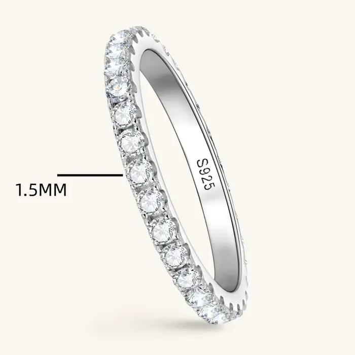 BJXMOSO – bague en moissanite complète en argent sterling S925 pour femmes