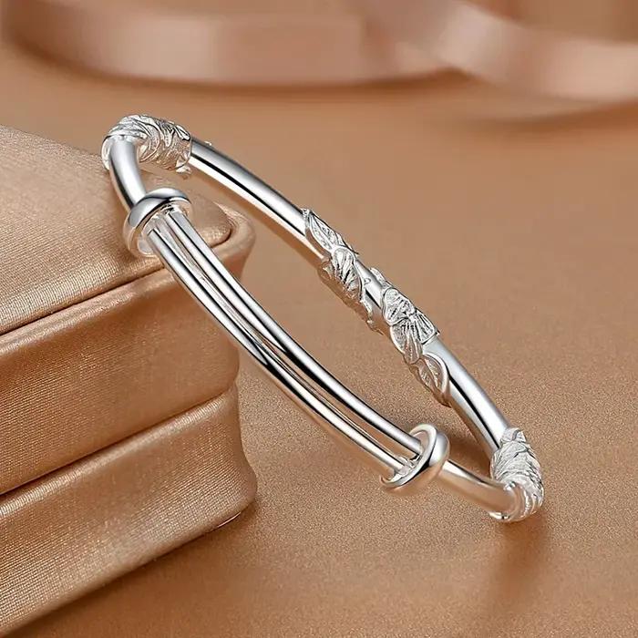 Bracelet à fleurs en argent Sterling 925 pour femmes
